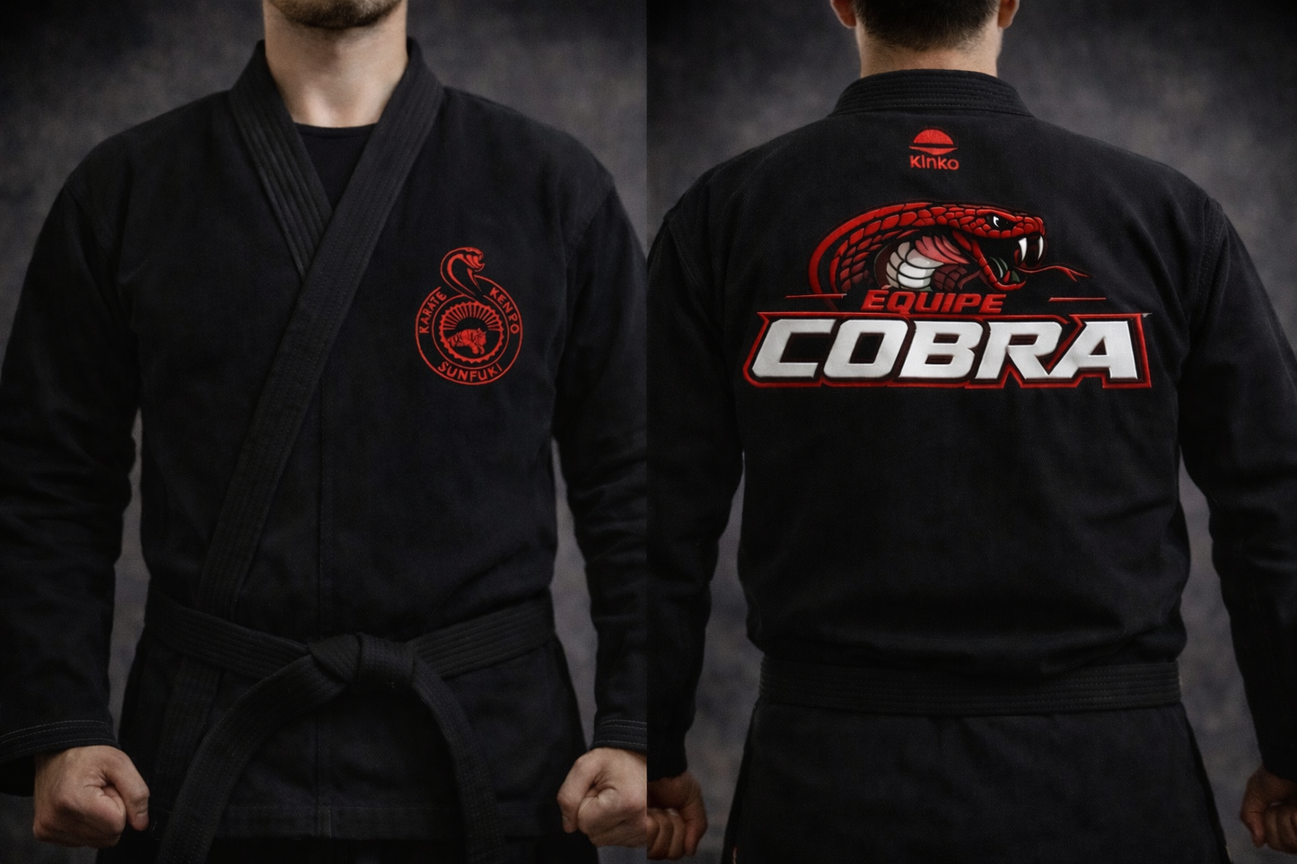 Kimono noir croisé - Équipe Cobra