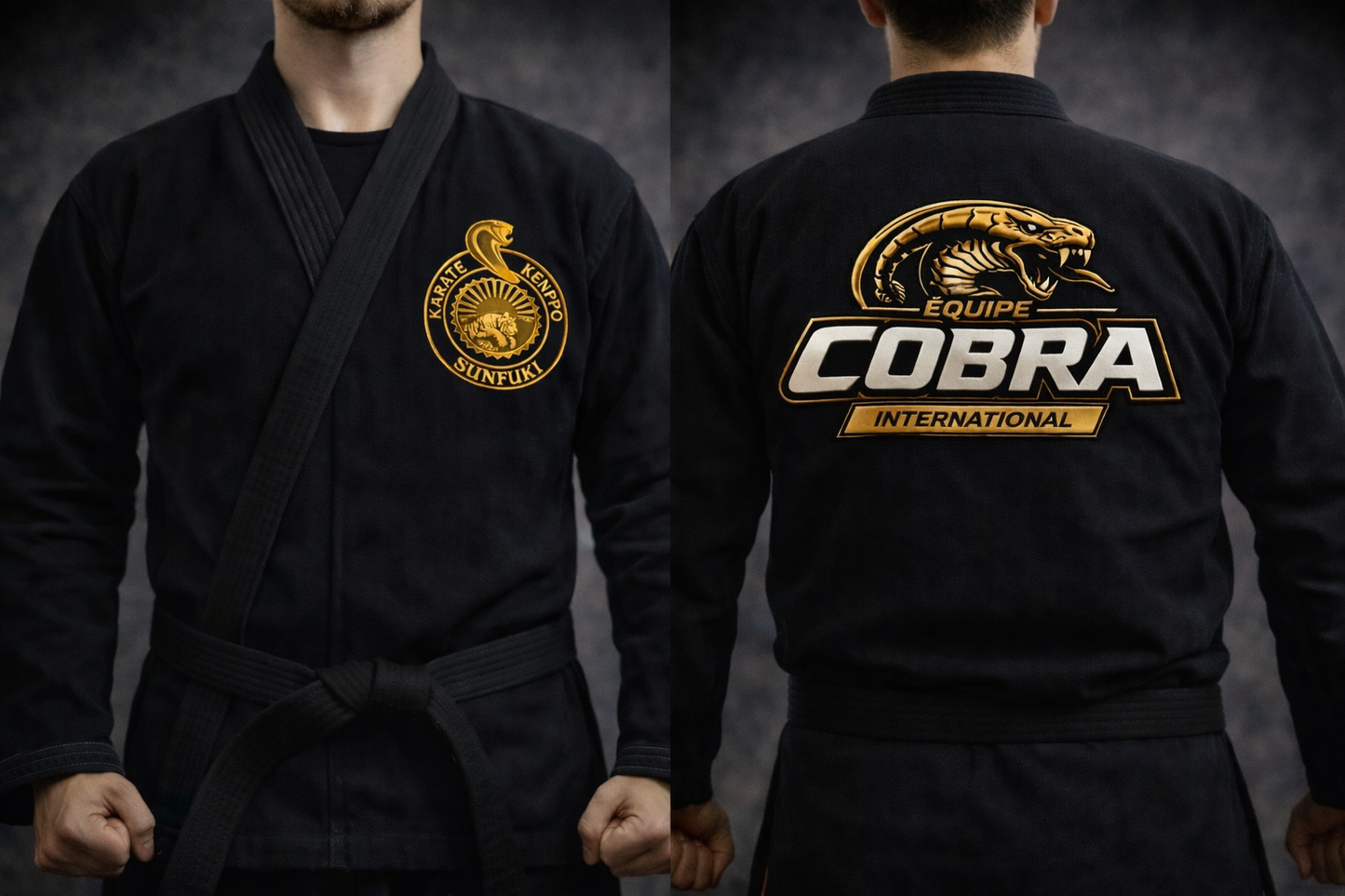 Kimono Noir 100% coton - Équipe Cobra International