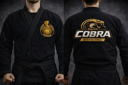 Kimono noir croisé - Équipe Cobra International